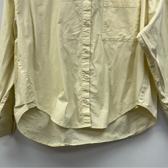 Anthropologie Pistola Sloane Oversized Button Down Boxy Poplin Shirt Yellow XS - Picture 5 of 10